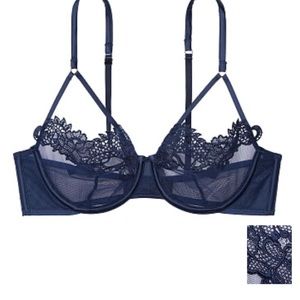 Victoria’s Secret Very Sexy Unlined Dragon Lace Balconette print bra 32DD NWT